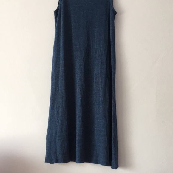 🍉 AG Adriano Goldschmied Blue Midi Linen Dress Small - Picture 10 of 11